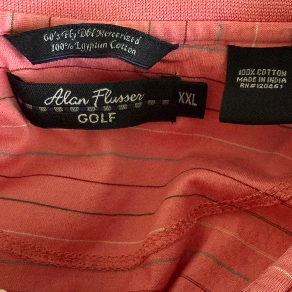Alan Flusser Vibrant Pink Golf Shirt - Picture 4 of 6